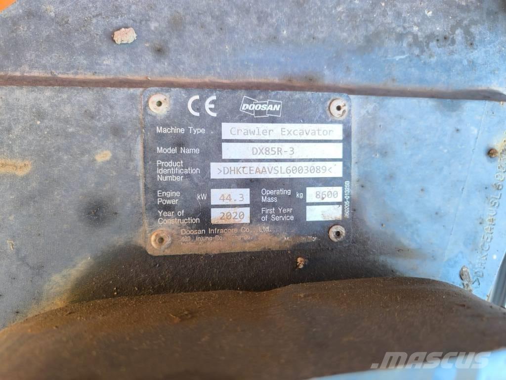 Doosan DX 85 R-3 Midi-gravemaskiner 7t - 12t