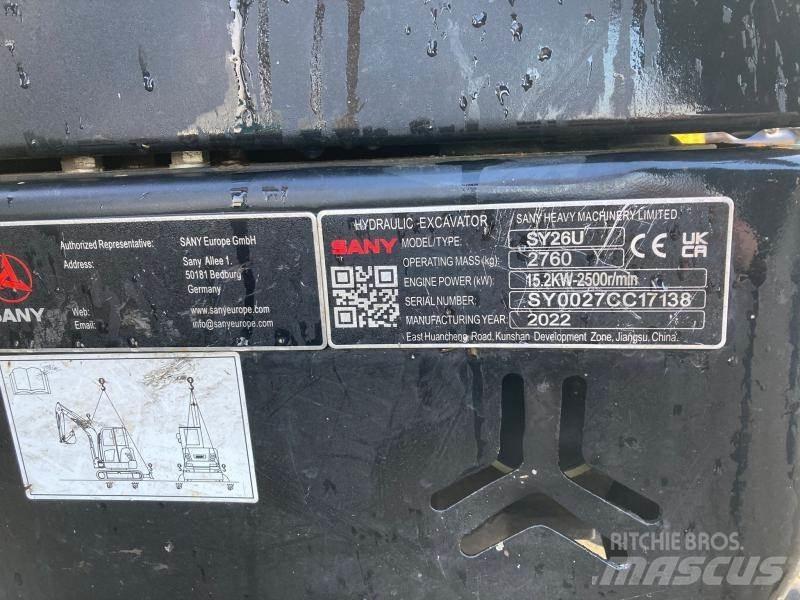 Sany SY26U Minigravemaskiner