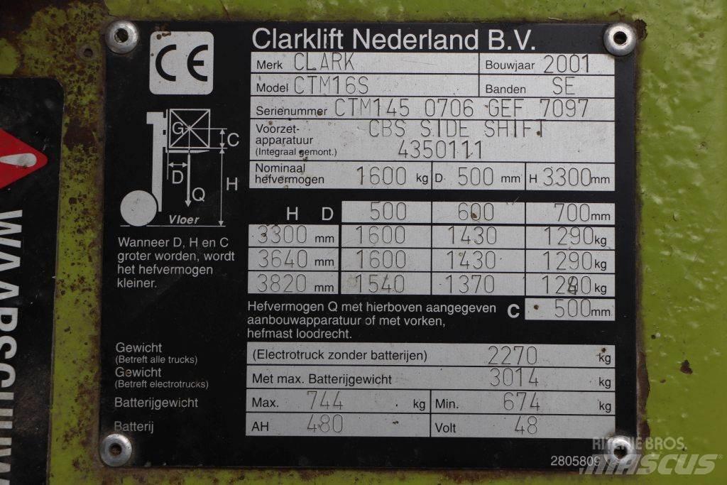 Clark CTM16S El gaffeltrucks