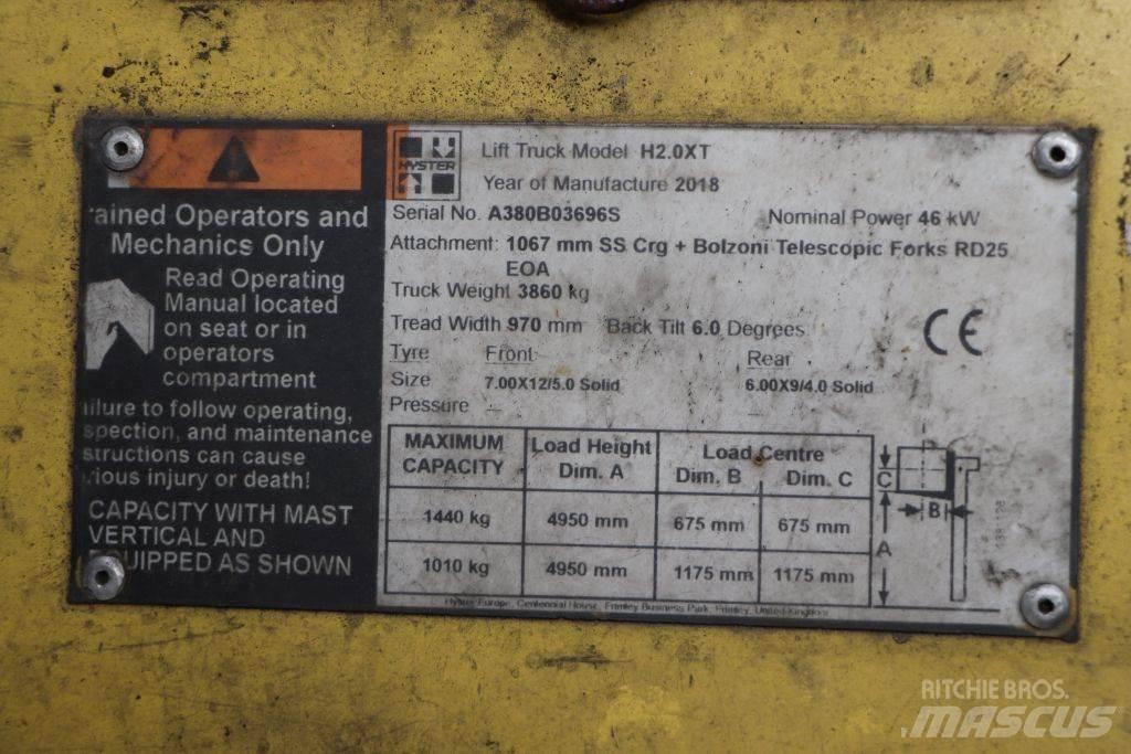 Hyster H2.0XT LPG gaffeltrucks