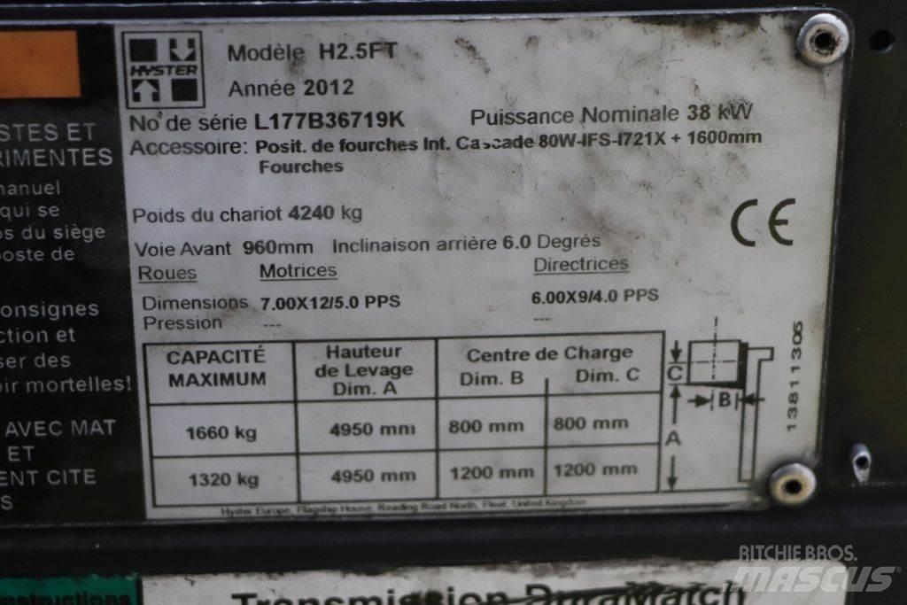 Hyster H2.5FT LPG gaffeltrucks