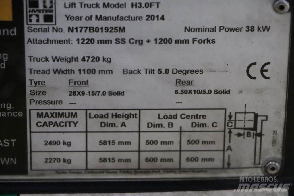 Hyster H3.0FT LPG gaffeltrucks
