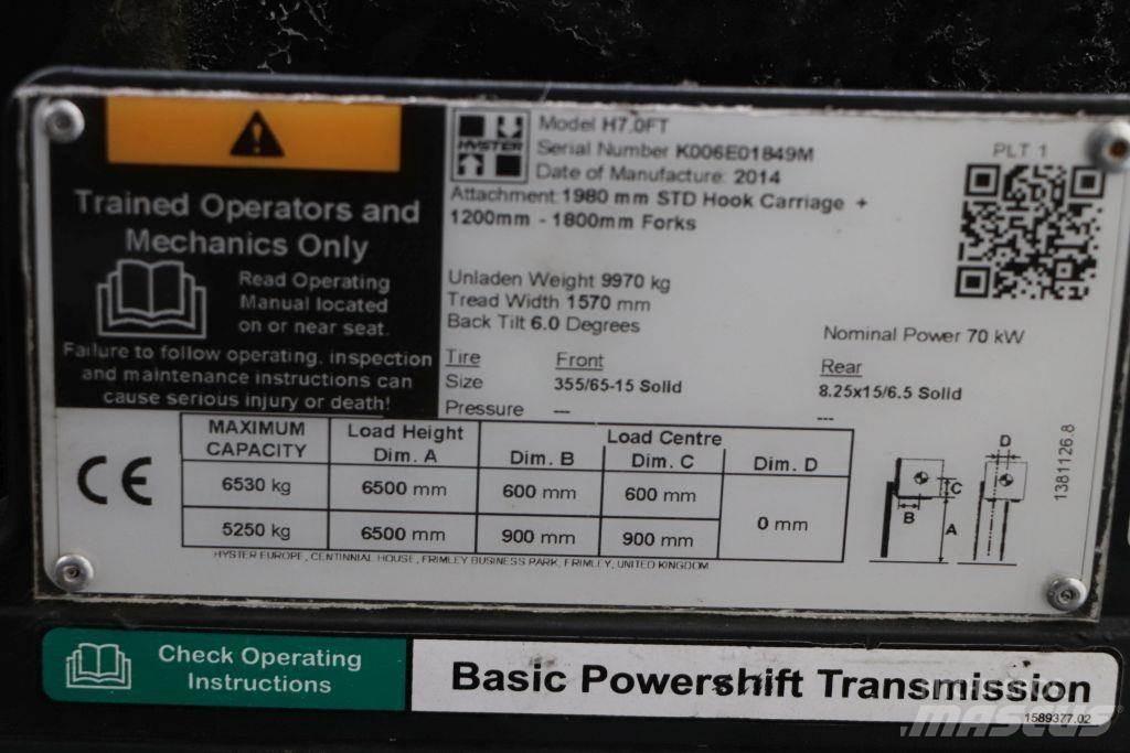 Hyster H7.0FT Diesel gaffeltrucks