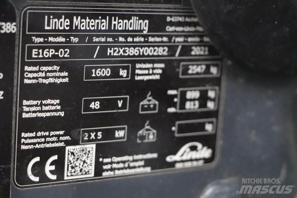 Linde E16P-02 El gaffeltrucks