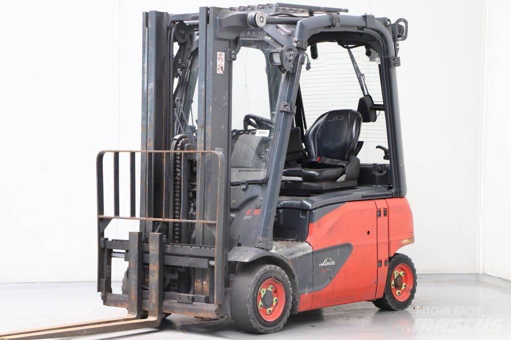 Linde E16P-02 El gaffeltrucks