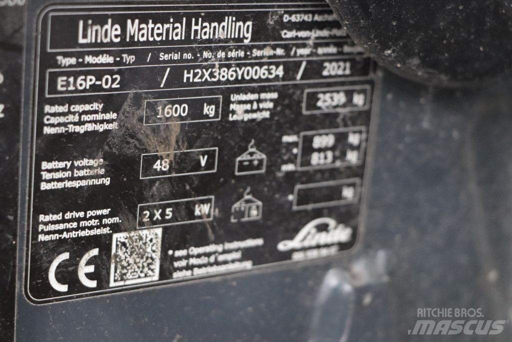 Linde E16P-02 El gaffeltrucks