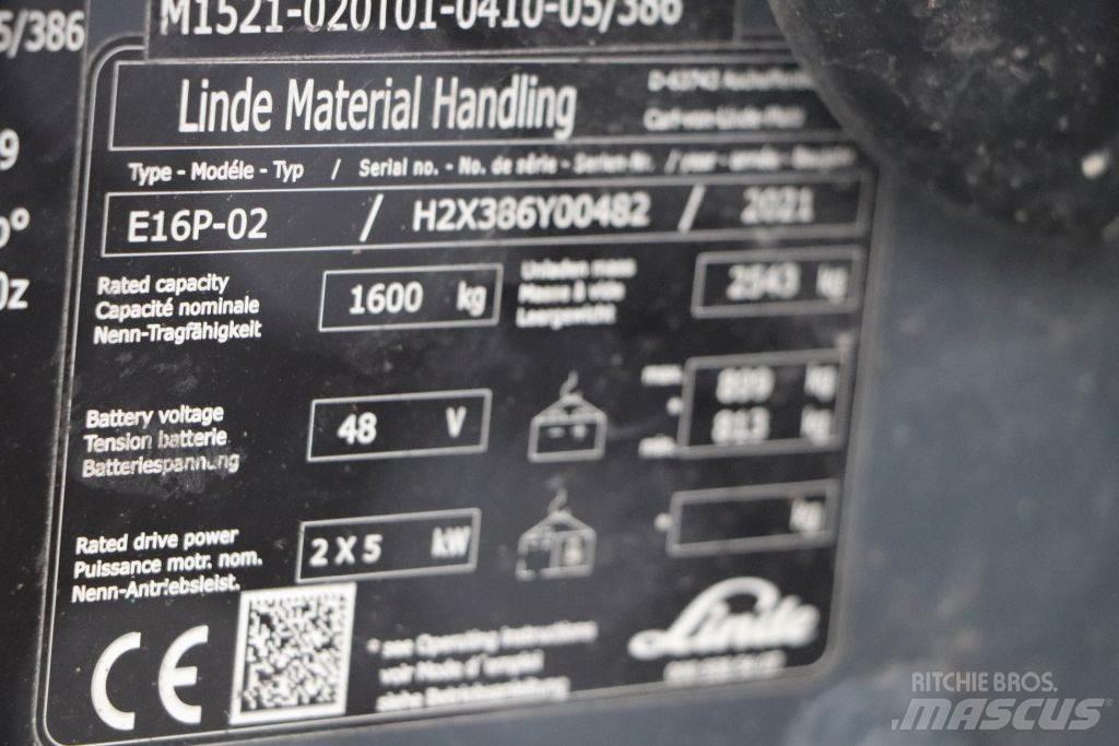 Linde E16P-02 El gaffeltrucks