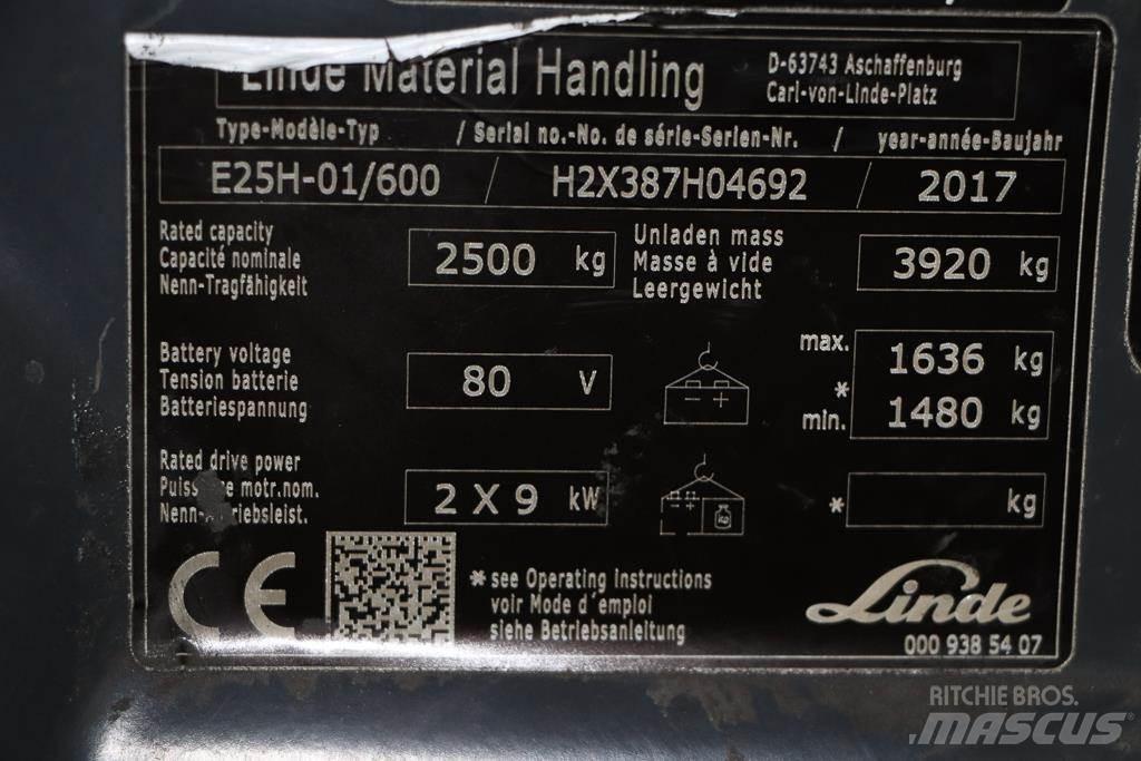 Linde E25H-01/600 El gaffeltrucks