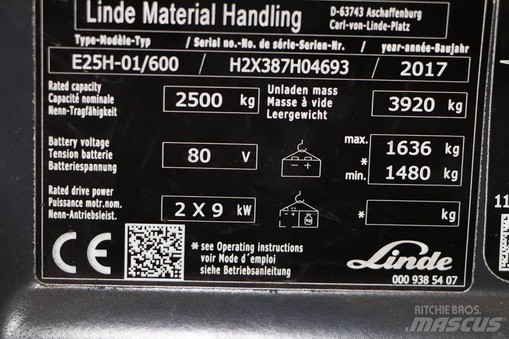 Linde E25H-01/600 El gaffeltrucks