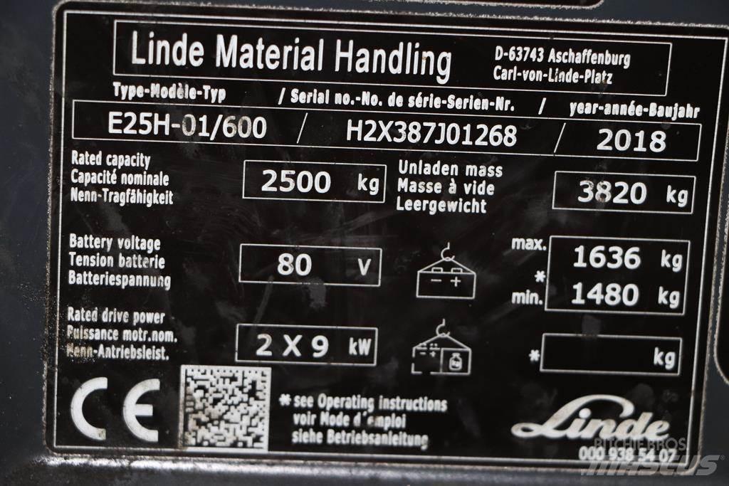 Linde E25H-01/600 El gaffeltrucks