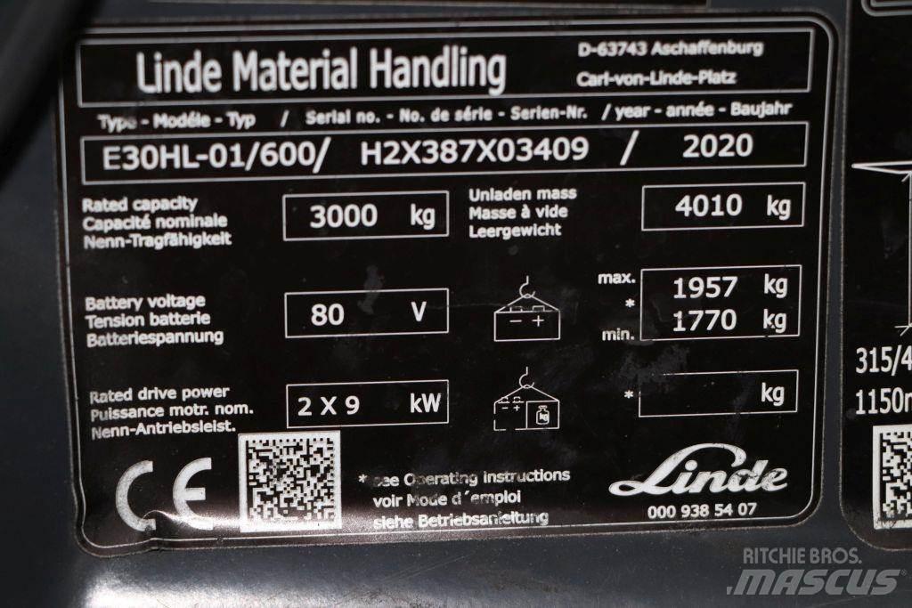 Linde E30HL-01/600 El gaffeltrucks