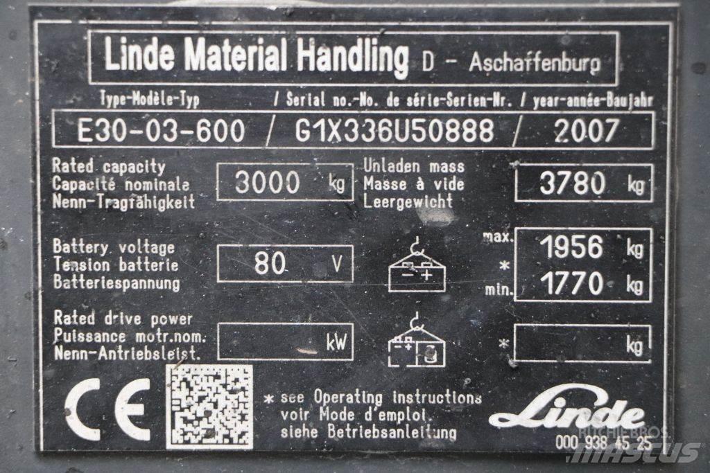 Linde E30S-03/600 El gaffeltrucks