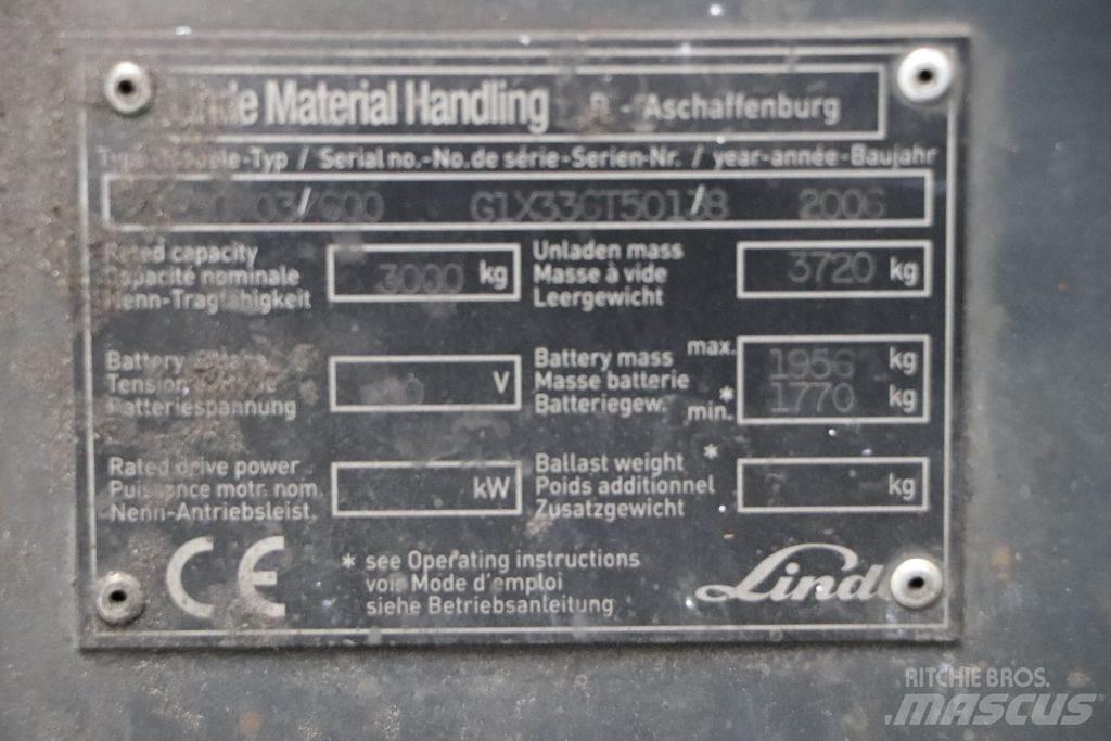 Linde E30S-03/600 El gaffeltrucks