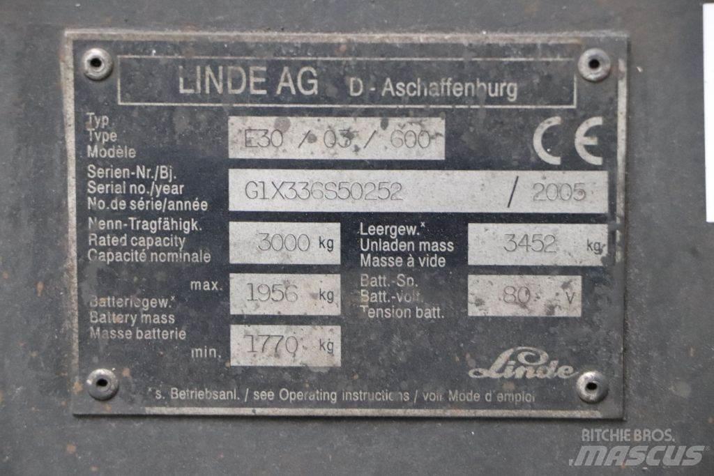 Linde E30S-03/600 El gaffeltrucks