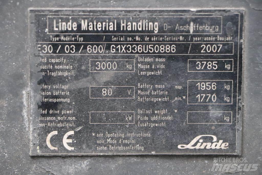Linde E30S-03/600 El gaffeltrucks