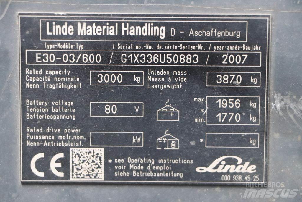 Linde E30S-03/600 El gaffeltrucks