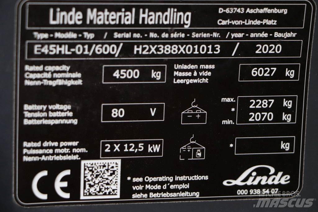 Linde E45HL-01/600 El gaffeltrucks