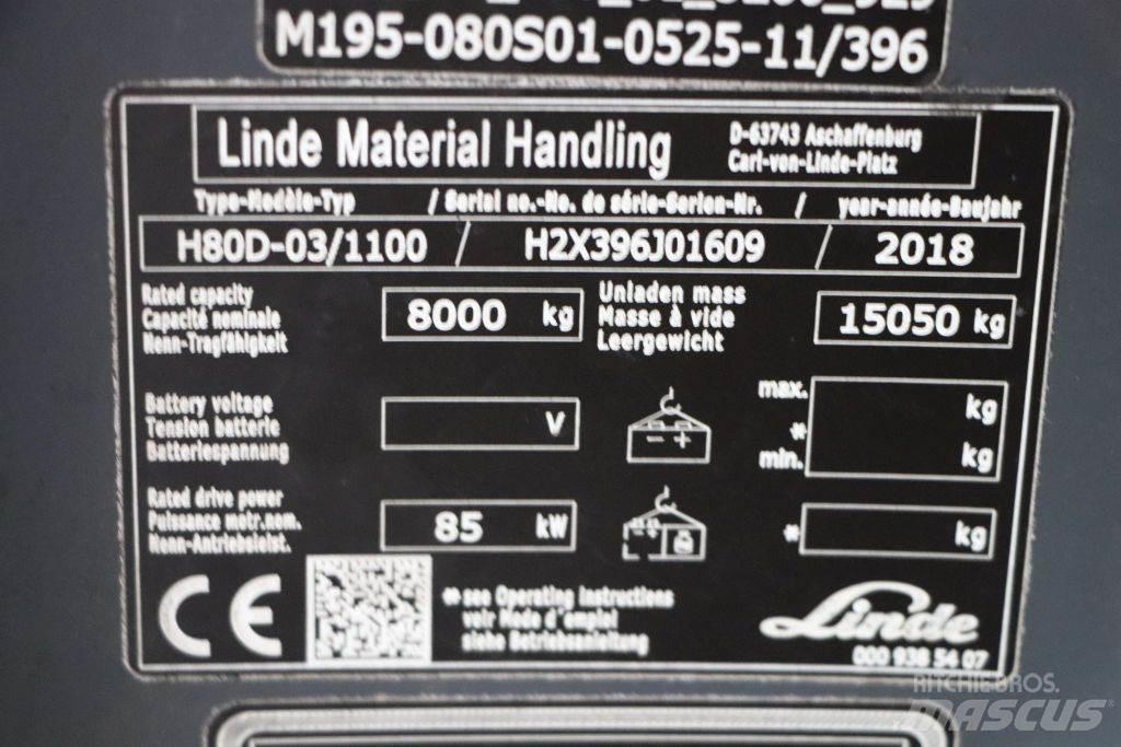 Linde H80D-03/1100 Diesel gaffeltrucks