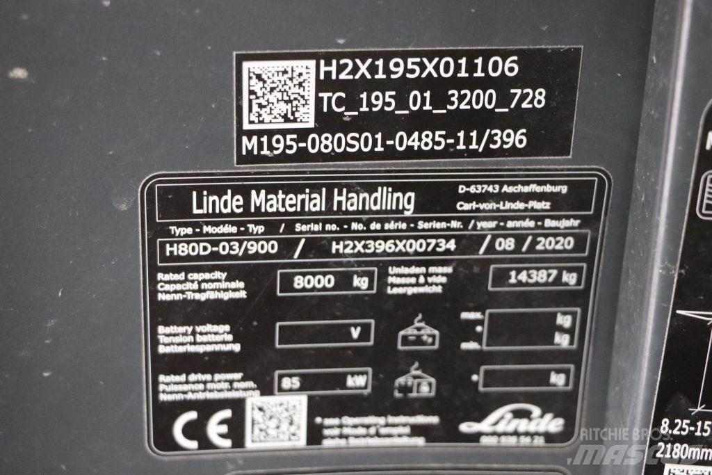 Linde H80D-03/900 Diesel gaffeltrucks