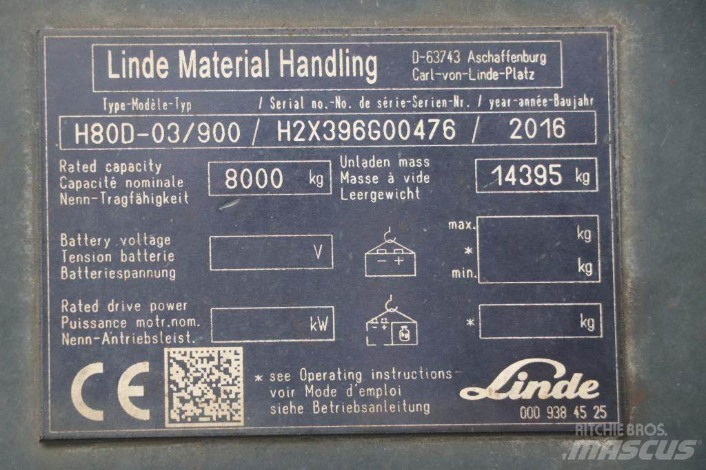 Linde H80D-03/900 Diesel gaffeltrucks