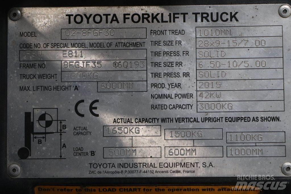 Toyota 02-8FGF30 LPG gaffeltrucks