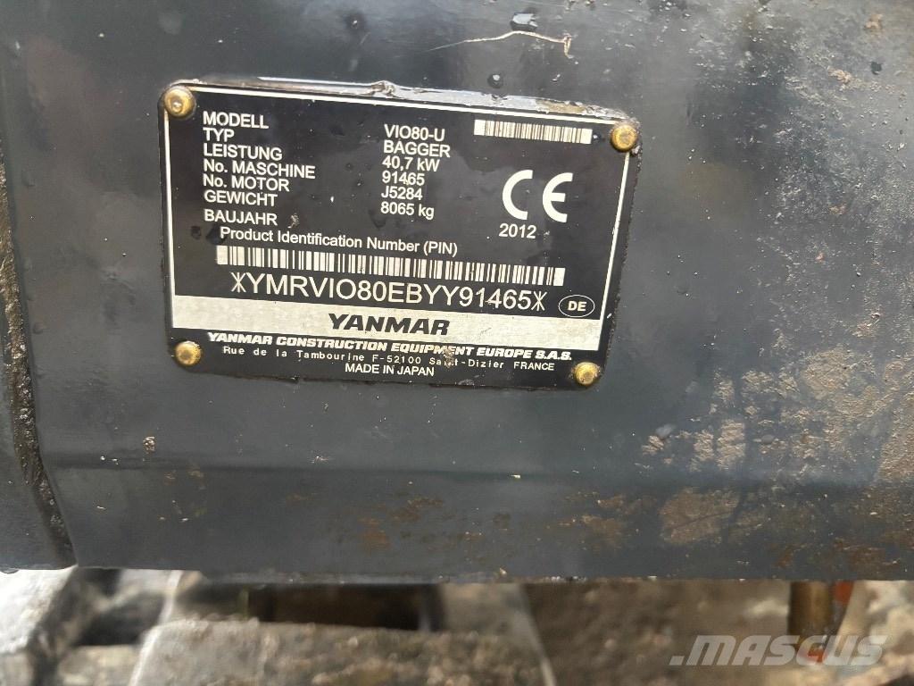 Yanmar Vio 80 U Midi-gravemaskiner 7t - 12t