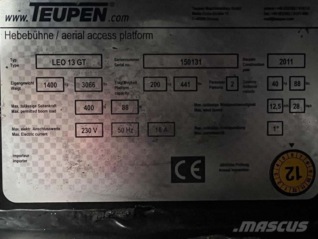Teupen LEO 13 GT Kompakte selvkørende bomlifte