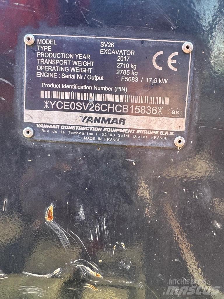 Yanmar SV 26 Minigravemaskiner