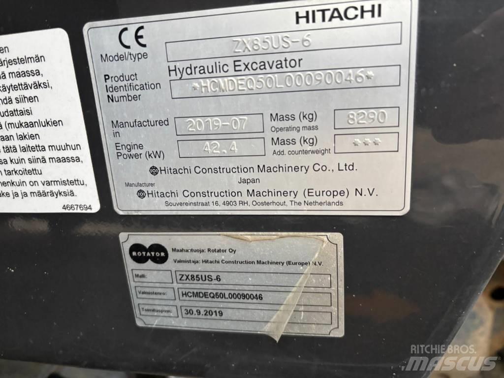 Hitachi ZX 85 US-6 Midi-gravemaskiner 7t - 12t