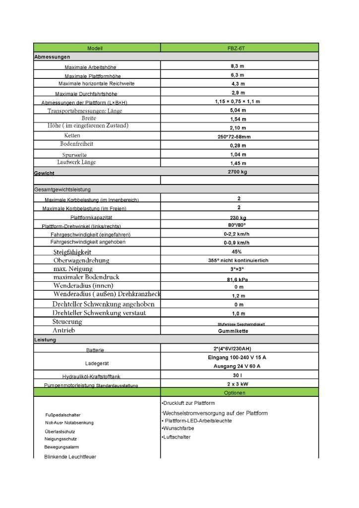 Fronteq FBZ-6T Andre lifte og platforme