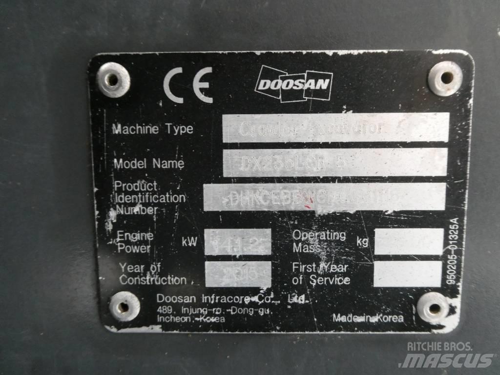 Doosan DX 235 LCR-5 Gravemaskiner på larvebånd