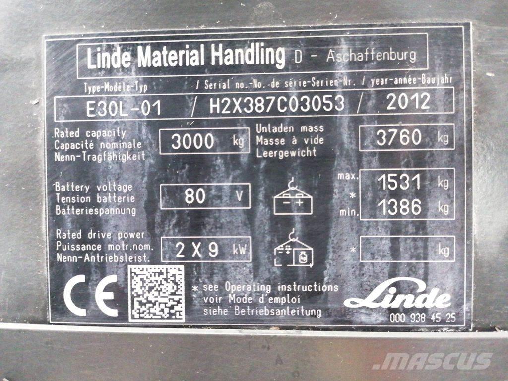 Linde E30L-01 El gaffeltrucks