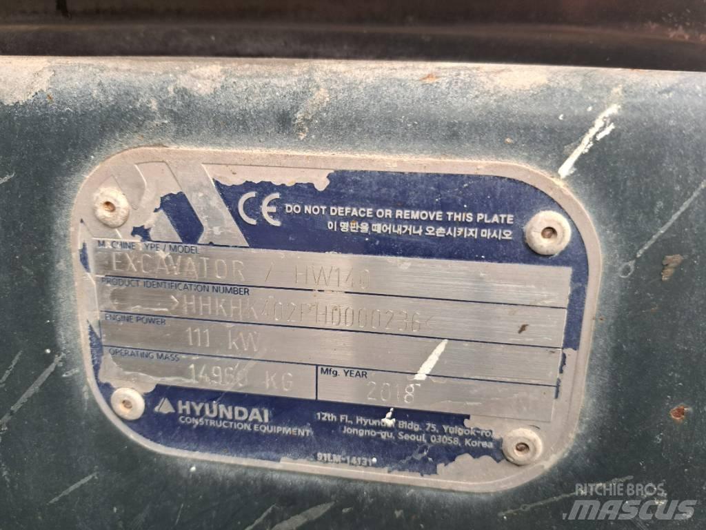 Hyundai HW140 Gravemaskiner på hjul