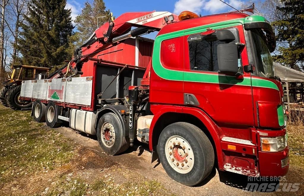 Scania P 124 GB Lastbil med kran