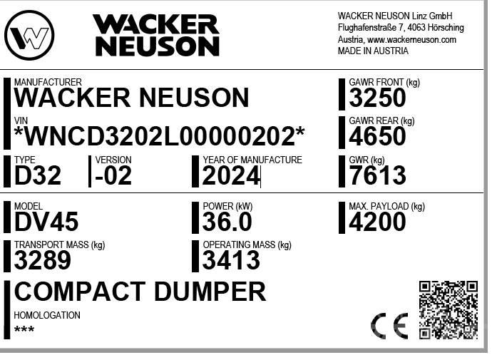 Wacker Neuson DV45 Dumpere