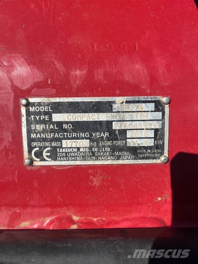 Takeuchi TB216 Minigravemaskiner
