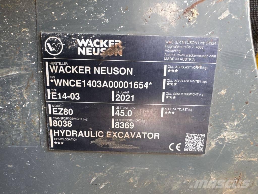 Wacker Neuson EZ80 Gravemaskiner på larvebånd