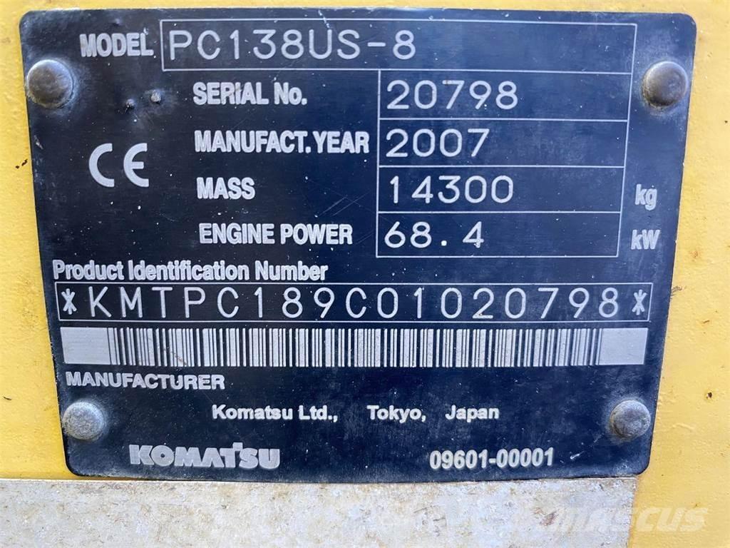 Komatsu PC138US-8 Gravemaskiner på larvebånd