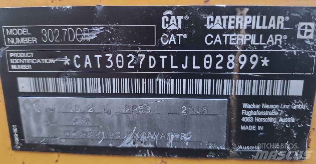 CAT 302.7 D CR Minigravemaskiner