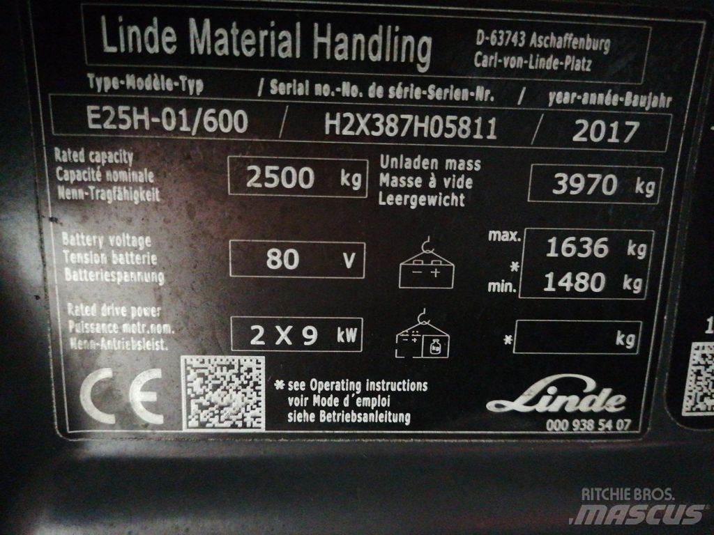 Linde E25H-01/600 El gaffeltrucks