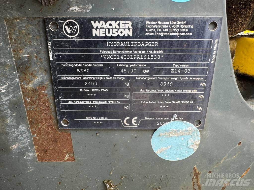 Wacker Neuson EZ80 Gravemaskiner på larvebånd