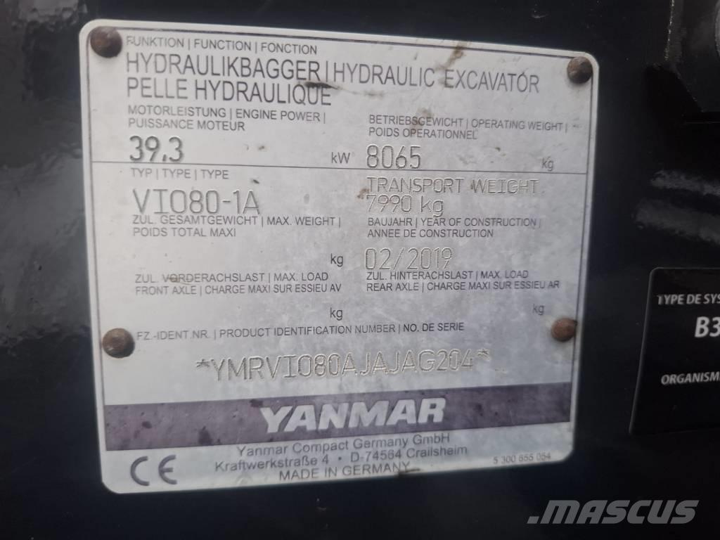Yanmar Vio 80-1A Midi-gravemaskiner 7t - 12t