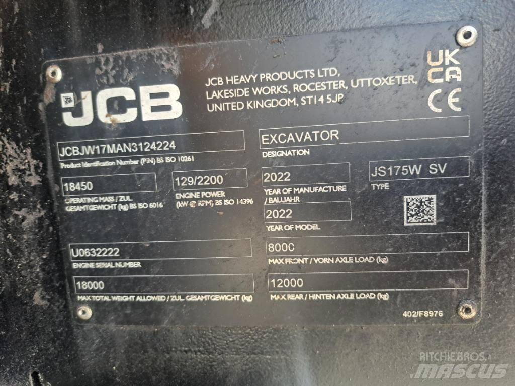 JCB JS 175 W Gravemaskiner på hjul