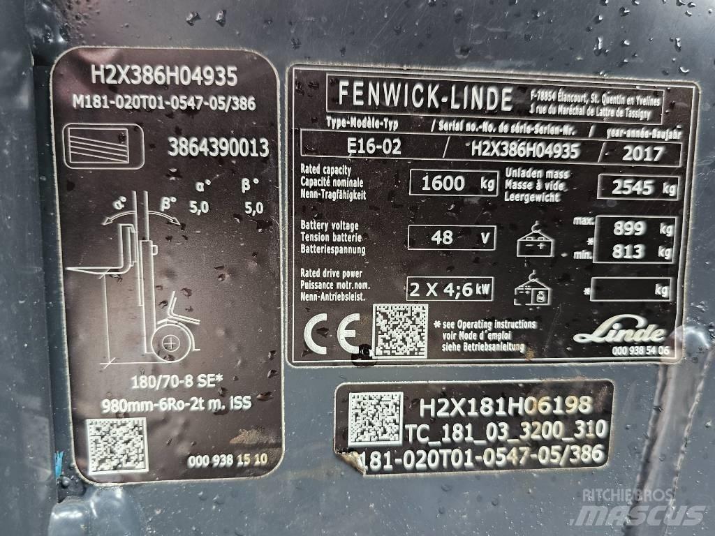 Linde E16 -02 El gaffeltrucks