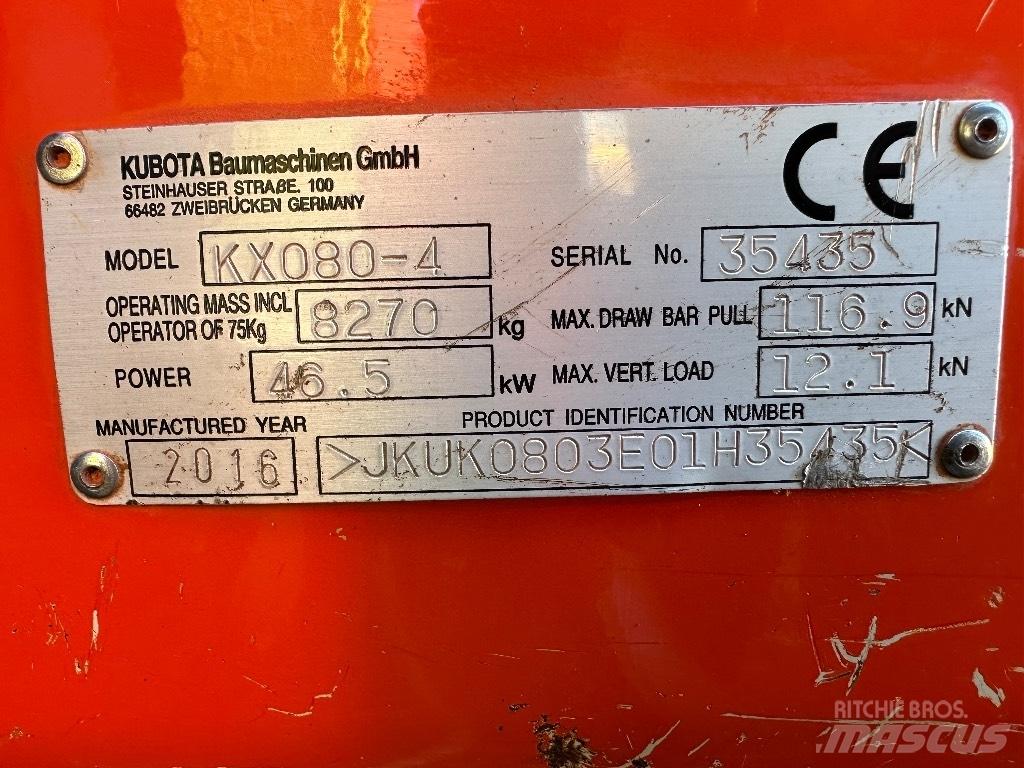 Kubota KX 080-4 Minigravemaskiner