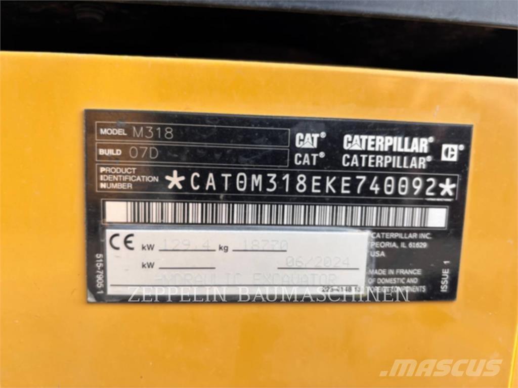 CAT M318-07A Gravemaskiner på hjul