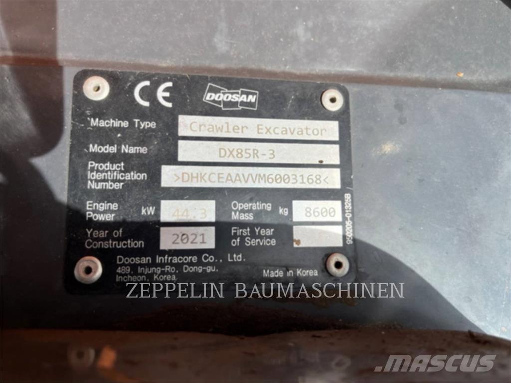 Doosan DX85R-3 Gravemaskiner på larvebånd