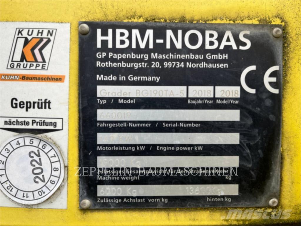 Nobas GMBH BG190T/TA- Vejhøvle / Gradere