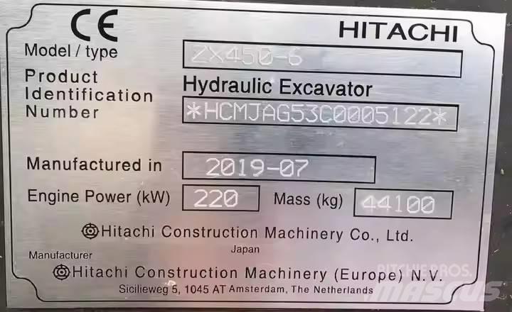 Hitachi ZX450H Gravemaskiner på larvebånd