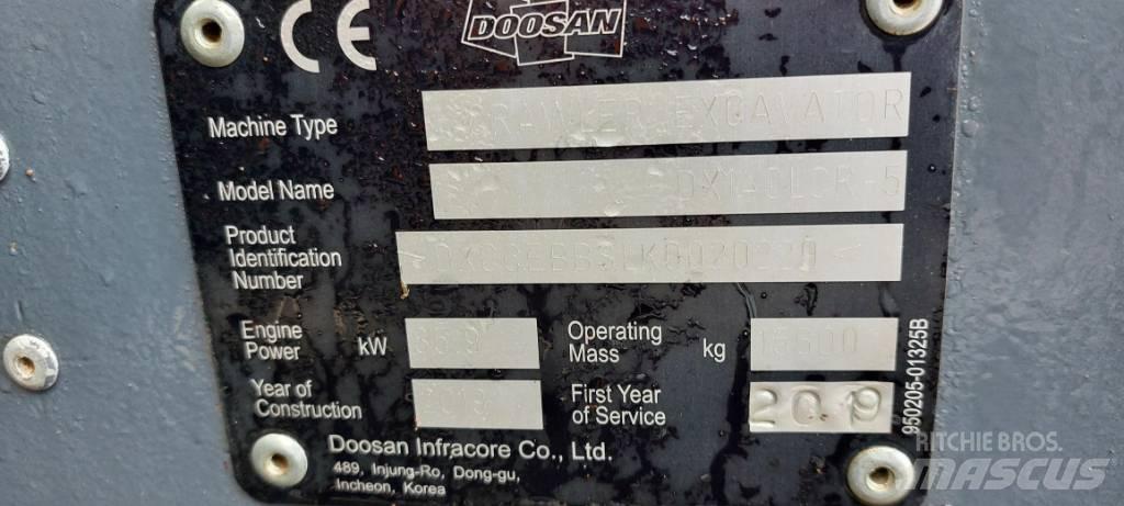 Doosan DX140LCR-5 Gravemaskiner på larvebånd